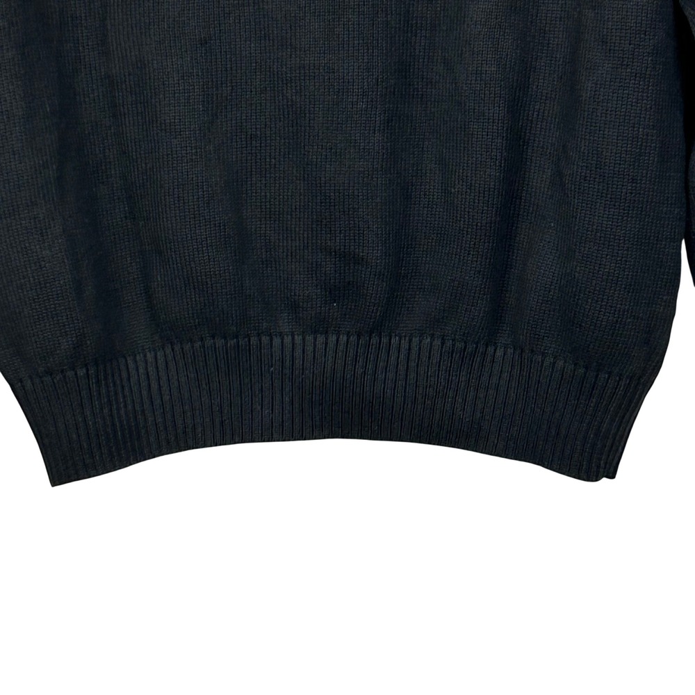 Geoffrey Beene Sweater Mens XXL Black Cotton Textured Grid Pattern Crew Neck - Picture 12 of 13